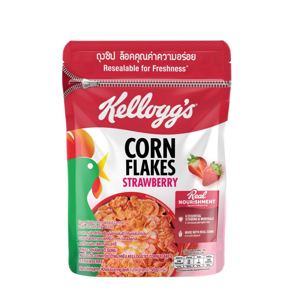 Kelloggs Corn Flakes With Strawberry Puree300Gm