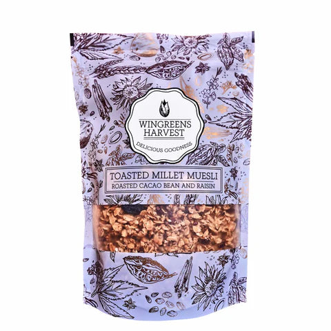 Wingreens Harvest Toasted Millet Muesli Rosted Cacao Bean And Raisin 250Gm