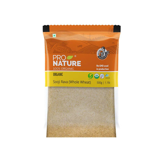 Pro Nature Oraganic Sojin Rava Whole Wheat 500Gm
